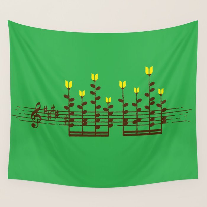 Music notes garden Wall Tapestry Gallery Image 4