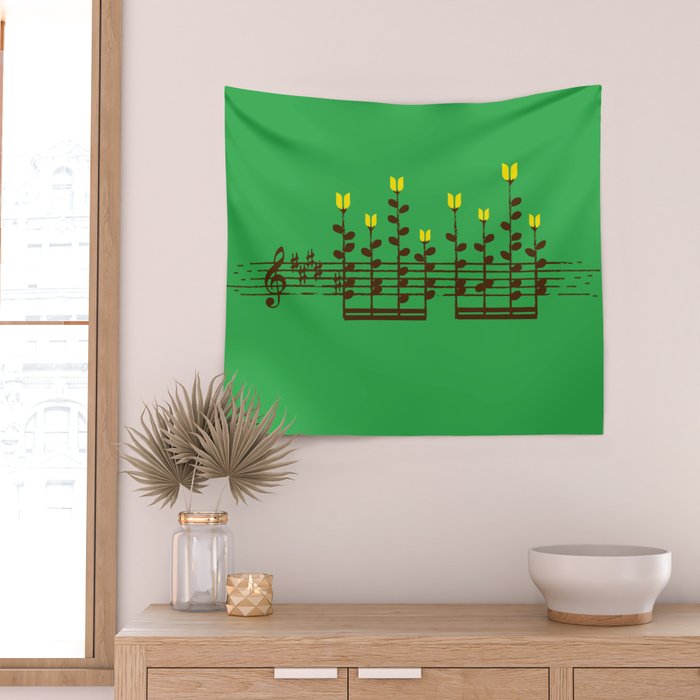 Music notes garden Wall Tapestry Gallery Image 2
