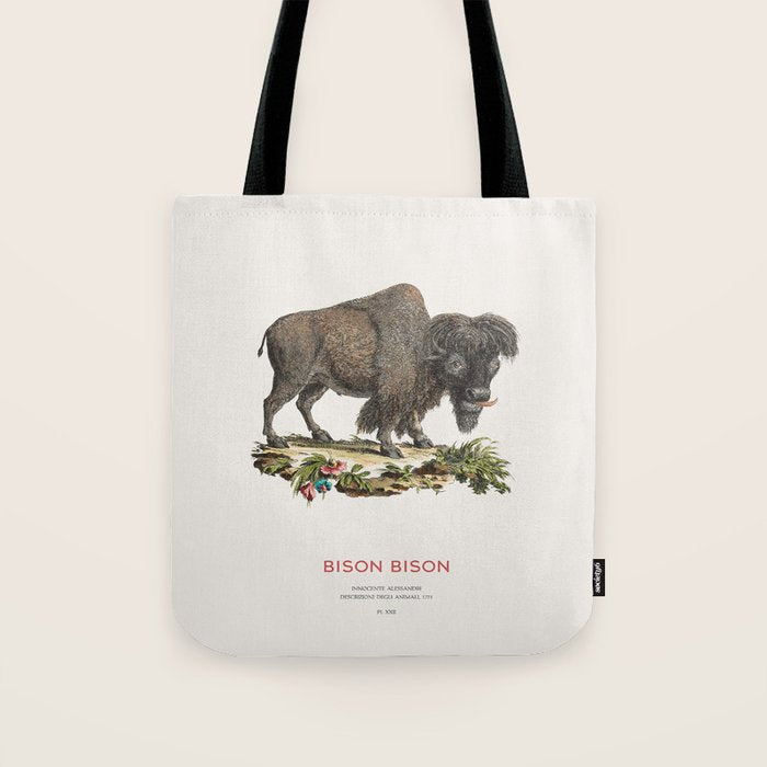American Bison Vintage Naturalist Art Tote Bag Gallery Image 1