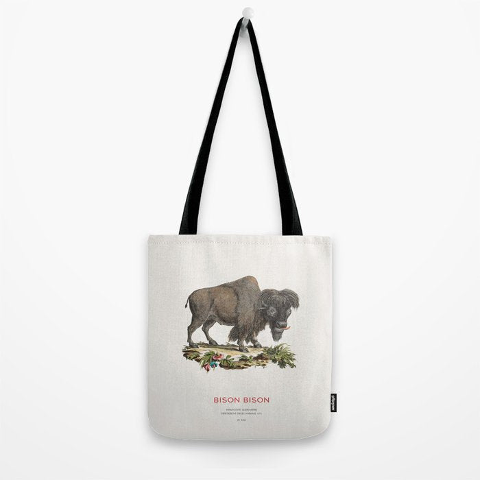 American Bison Vintage Naturalist Art Tote Bag Gallery Image 2