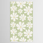 Retro Daisy Pattern - Pastel Green Tablecloth Gallery Image 2