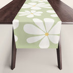 Retro Daisy Pattern - Pastel Green Table Runner Gallery Image 1