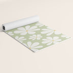 Retro Daisy Pattern - Pastel Green Yoga Mat Gallery Image 2