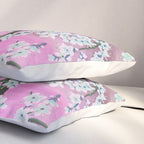 Elegant white pink floral painting pattern Pillow Sham Gallery Image 3