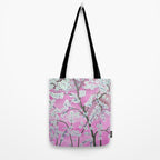 Elegant white pink floral painting pattern Tote Bag Gallery Image 2
