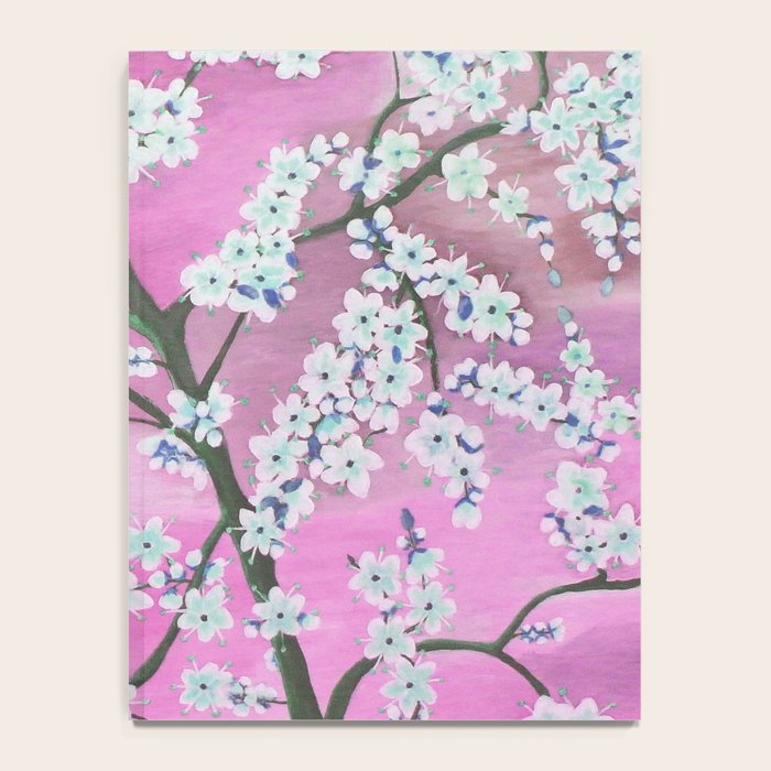 Elegant white pink floral painting pattern Notebook Gallery Image 4