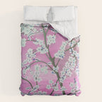 Elegant white pink floral painting pattern Duvet Cover Gallery Image 6