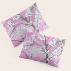 Elegant white pink floral painting pattern Pillow Sham Gallery Image 3