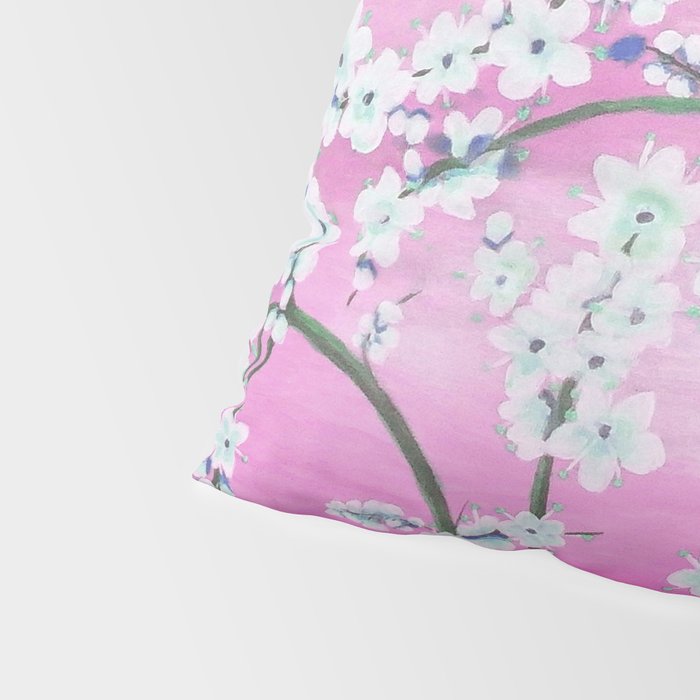 Elegant white pink floral painting pattern Pillow Sham Gallery Image 4