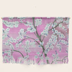 Elegant white pink floral painting pattern Wall Hanging Gallery Image 1