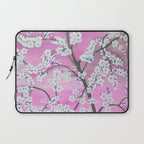 Elegant white pink floral painting pattern Laptop Sleeve Gallery Image 1
