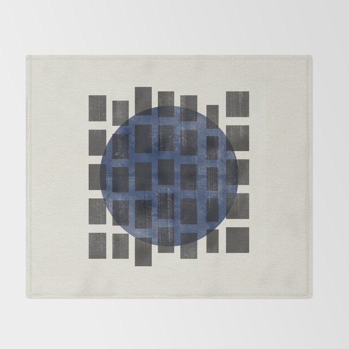 Minimalist Japandi Object Blue No.05 Throw Blanket Gallery Image 2