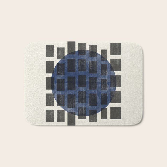 Minimalist Japandi Object Blue No.05 Bath Mat Gallery Image 1