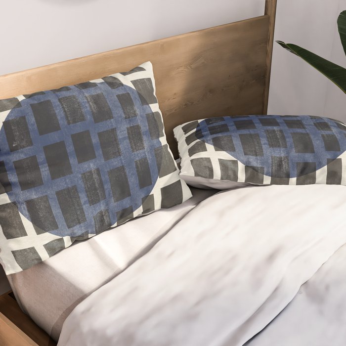 Minimalist Japandi Object Blue No.05 Pillow Sham Gallery Image 2