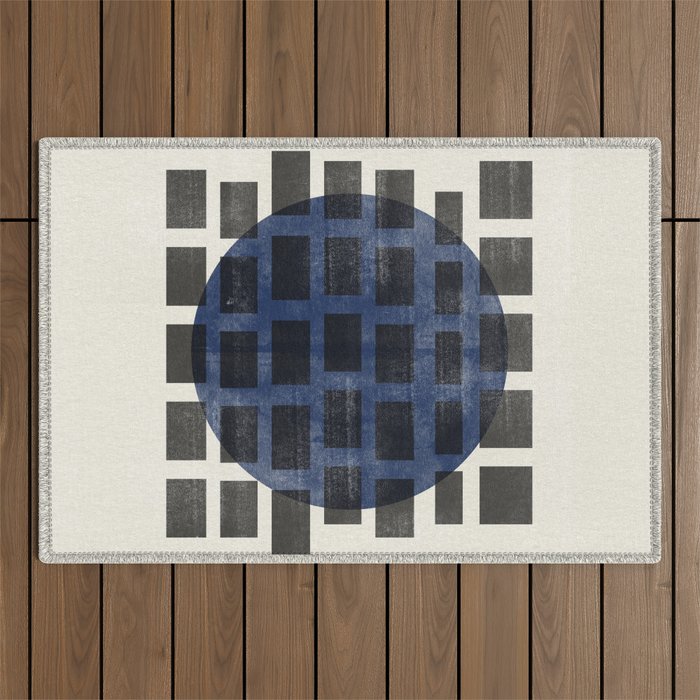 Minimalist Japandi Object Blue No.05 Outdoor Rug Gallery Image 1