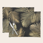 Gold Palm Leaves on Black Placemat Gallery Image 1
