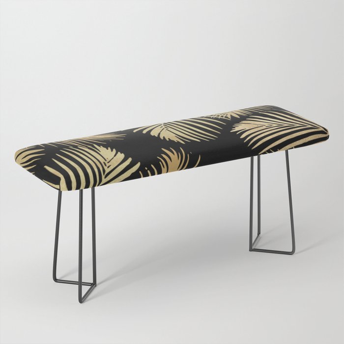 Gold Palm Leaves on Black Bench Gallery Image 1