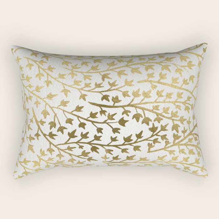 Gold Ivy Rectangular Pillow Gallery Image 1