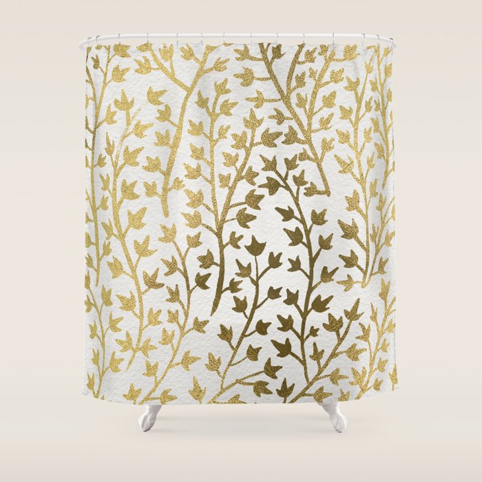 Gold Ivy Shower Curtain Gallery Image 1