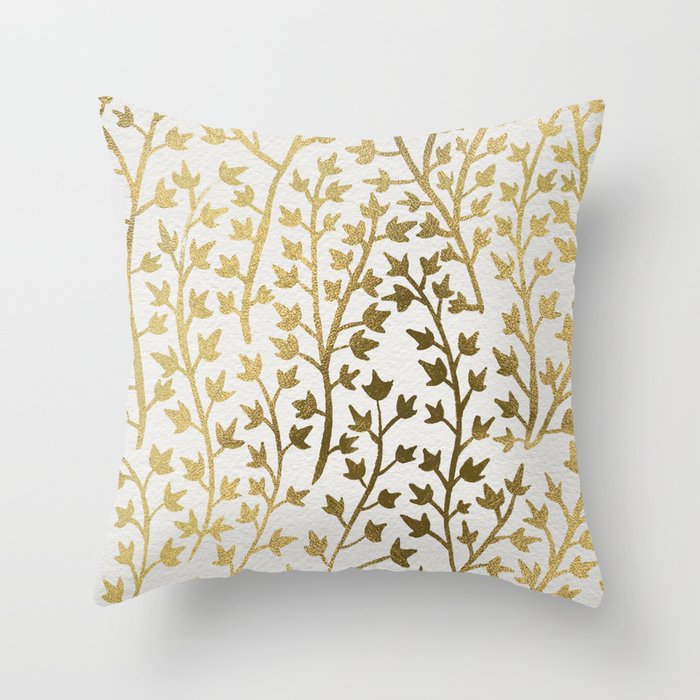Gold Ivy Throw Pillow Gallery Image 1