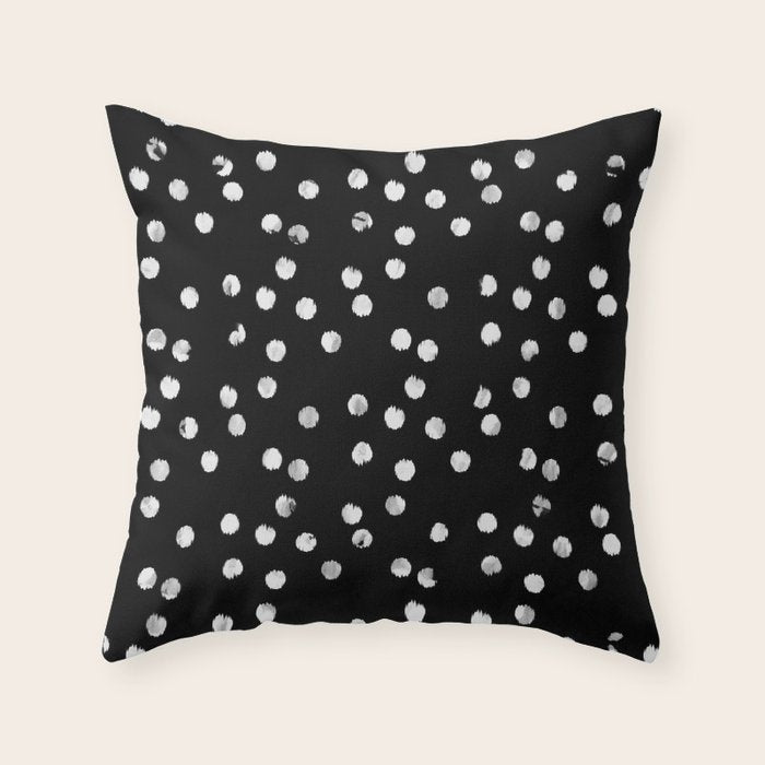 White Dots Throw Pillow Gallery Image 1