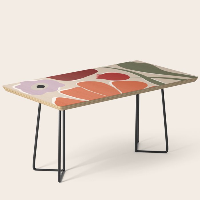 abstract flower retro flow art print  Coffee Table Gallery Image 1