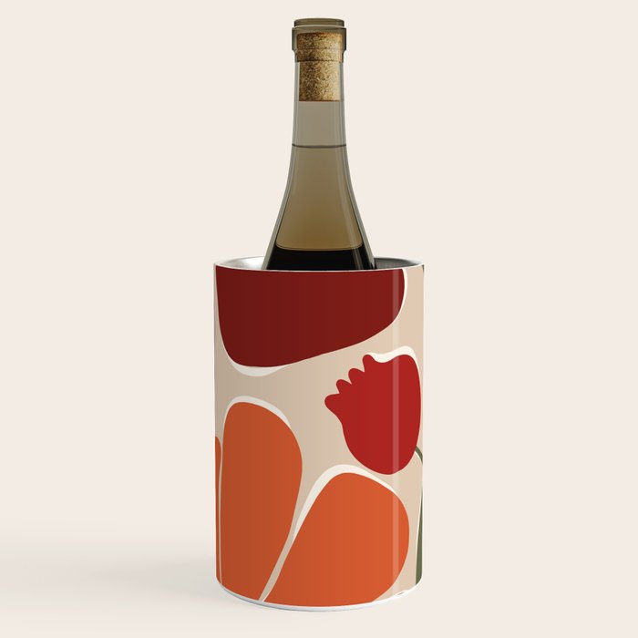 abstract flower retro flow art print  Wine Chiller Gallery Image 1
