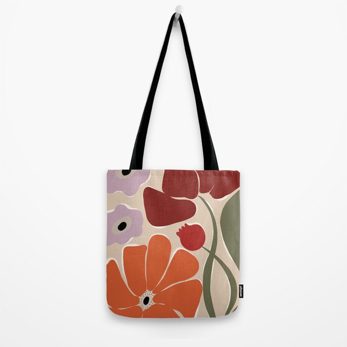 abstract flower retro flow art print  Tote Bag Gallery Image 2