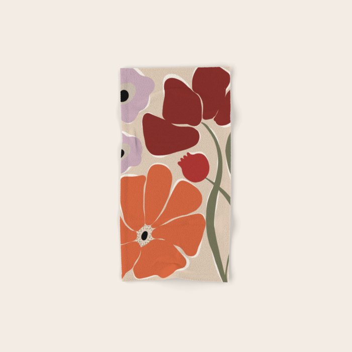 abstract flower retro flow art print  Bath Towel Gallery Image 1