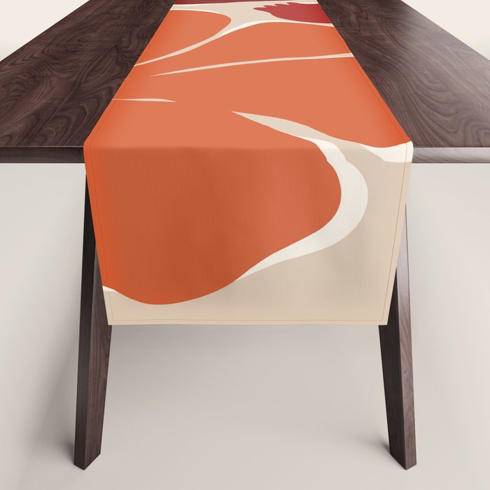 abstract flower retro flow art print  Table Runner Gallery Image 1