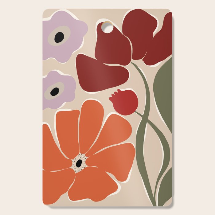 abstract flower retro flow art print  Cutting Board Gallery Image 1