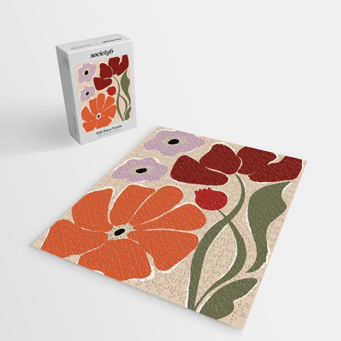 abstract flower retro flow art print  Jigsaw Puzzle Gallery Image 2