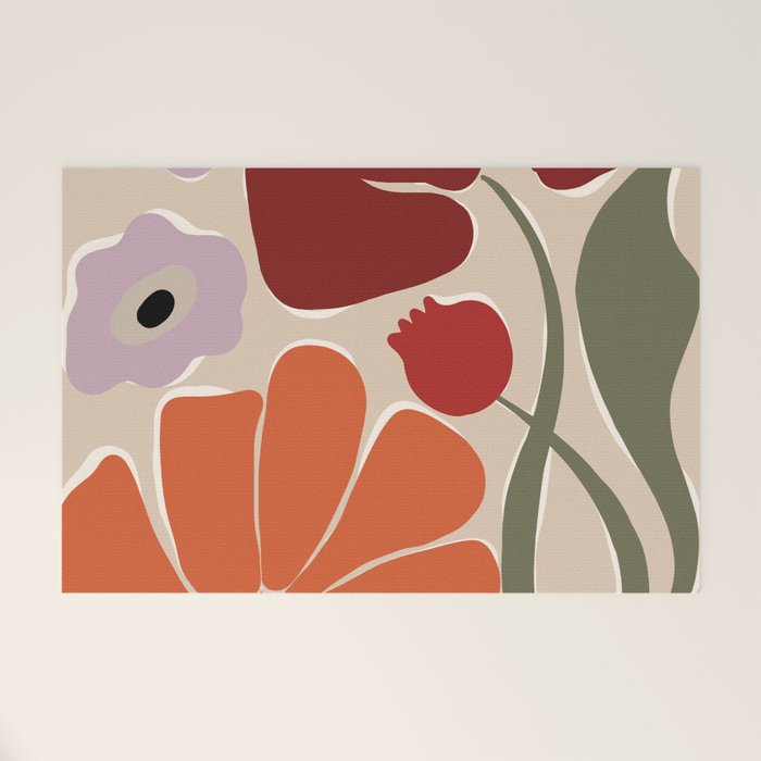abstract flower retro flow art print  Welcome Mat Gallery Image 1