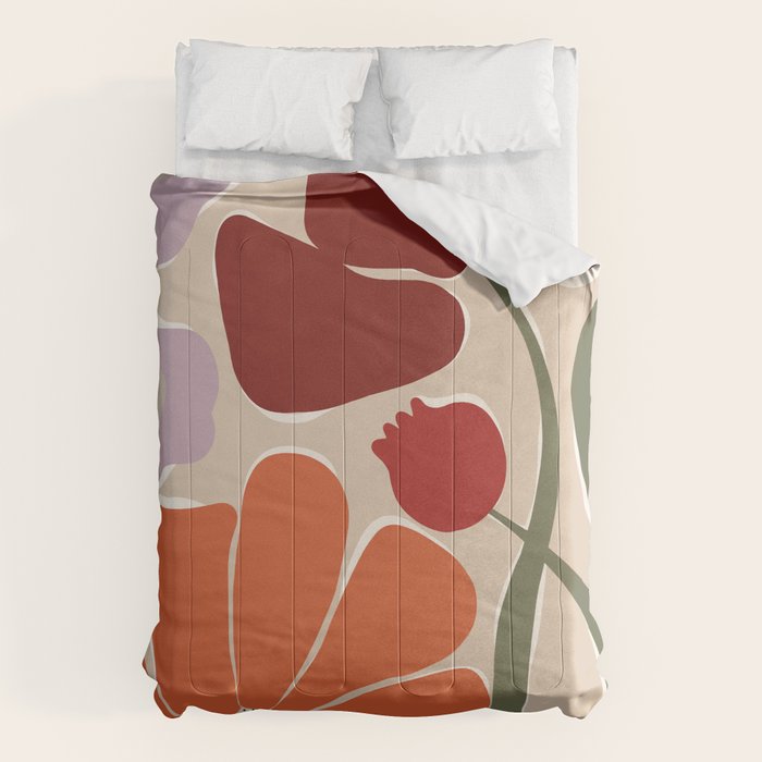 abstract flower retro flow art print  Comforter Gallery Image 6