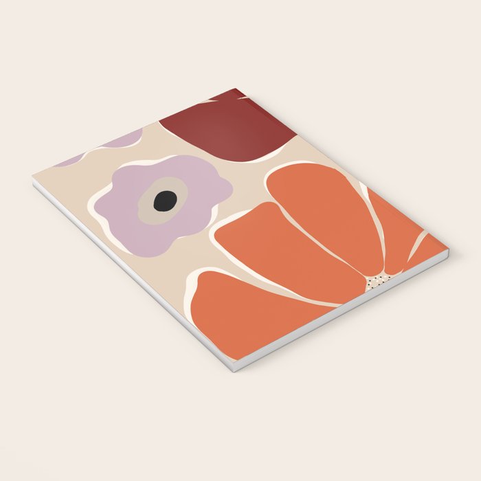 abstract flower retro flow art print  Notebook Gallery Image 3