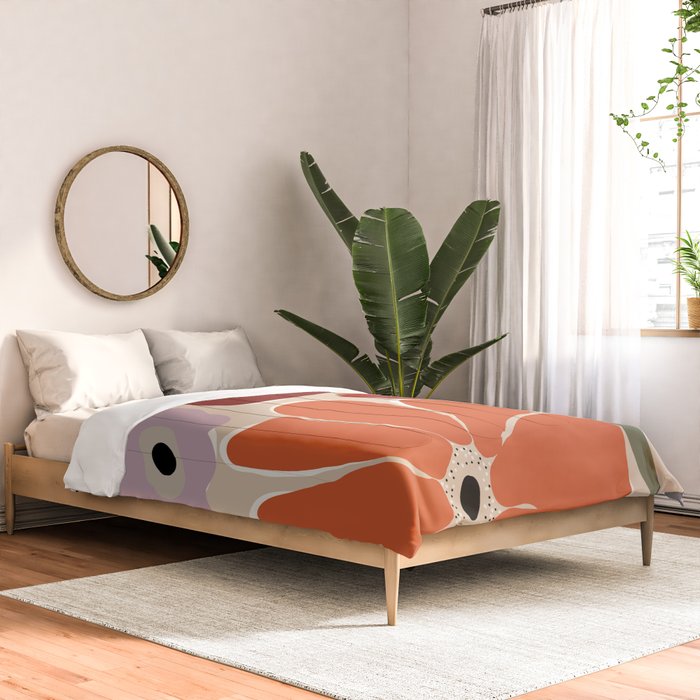 abstract flower retro flow art print  Comforter Gallery Image 2