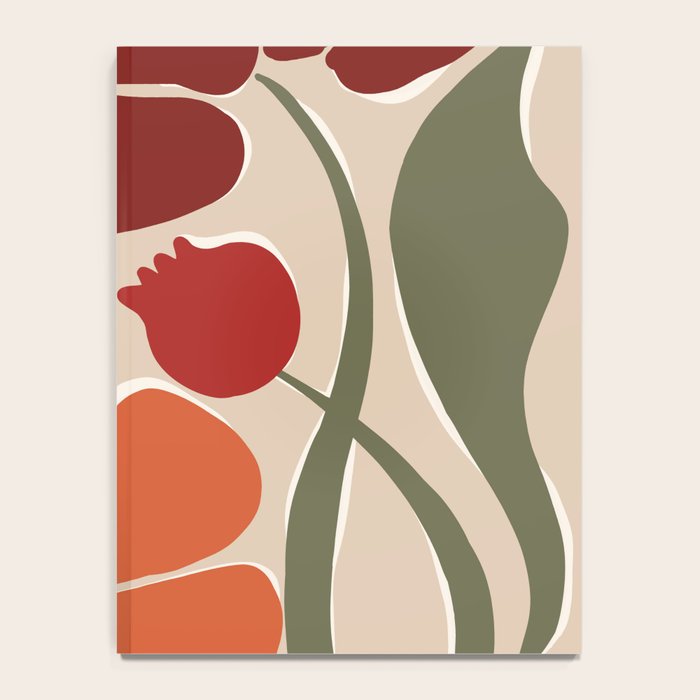 abstract flower retro flow art print  Notebook Gallery Image 4