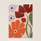 abstract flower retro flow art print  Stationery Card Gallery Image 2