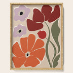 abstract flower retro flow art print  Serving Tray Gallery Image 1