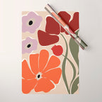 abstract flower retro flow art print  Wrapping Paper Gallery Image 1