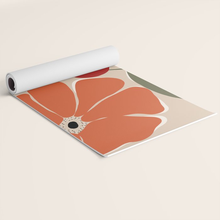 abstract flower retro flow art print  Yoga Mat Gallery Image 2