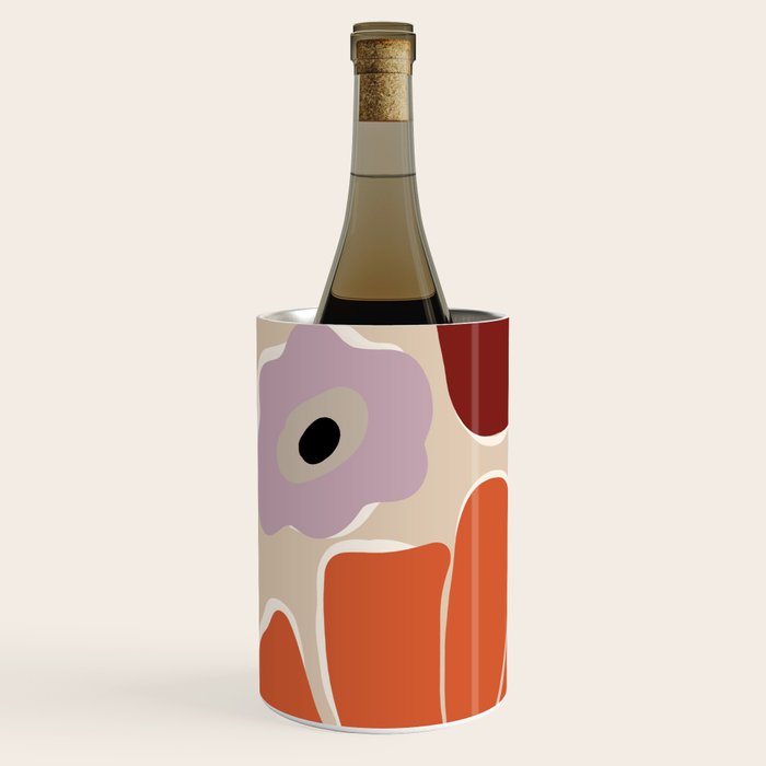 abstract flower retro flow art print  Wine Chiller Gallery Image 2