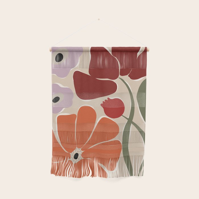 abstract flower retro flow art print  Wall Hanging Gallery Image 1