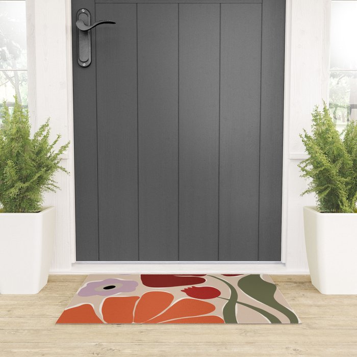 abstract flower retro flow art print  Welcome Mat Gallery Image 3