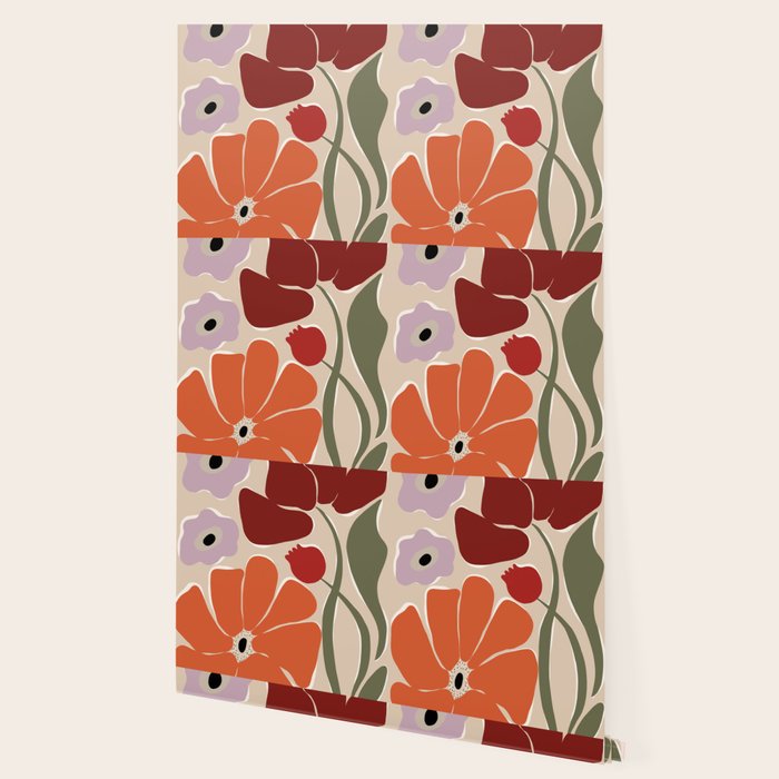 abstract flower retro flow art print  Wallpaper Gallery Image 2