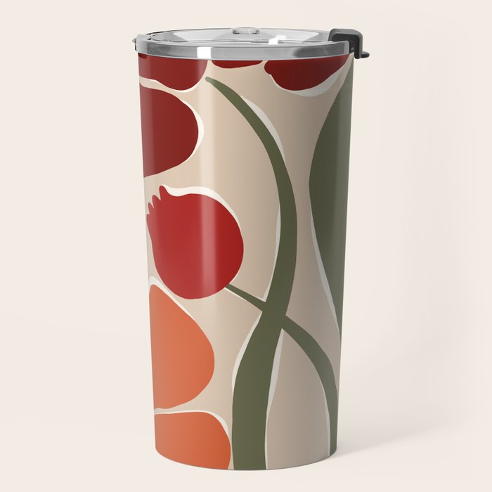 abstract flower retro flow art print  Travel Mug Gallery Image 2