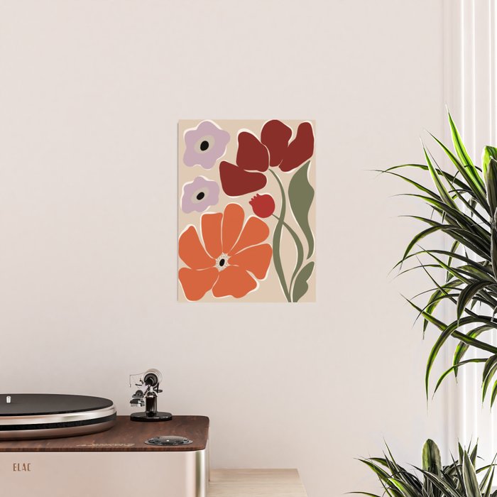 abstract flower retro flow art print  Poster Gallery Image 2