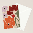 abstract flower retro flow art print  Stationery Card Gallery Image 2