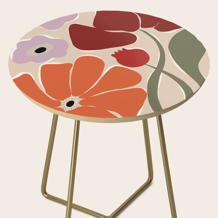 abstract flower retro flow art print  Side Table Gallery Image 2