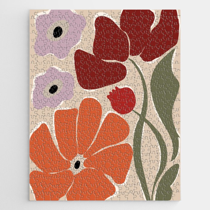 abstract flower retro flow art print  Jigsaw Puzzle Gallery Image 1